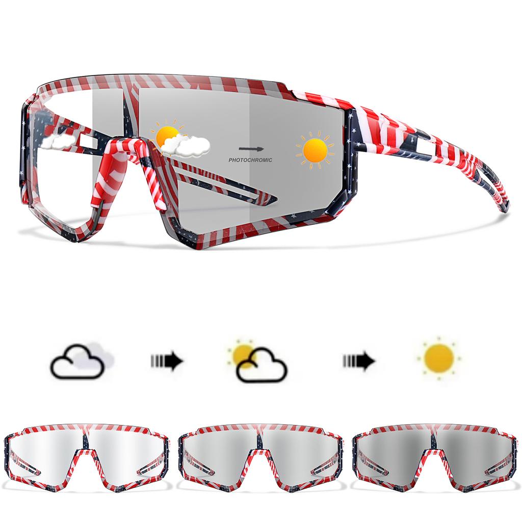 Модные фотохромные солнцезащитные очки Мужские Женские Велосипедные Велосипедные МТБ Велосипедные Рыбалка Бег Велоспорт Спортивные Очки Удобная Оправа