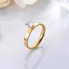 ins fashion titanium steel zircon ring for women, high-end shiny couple diamond ring Amazon