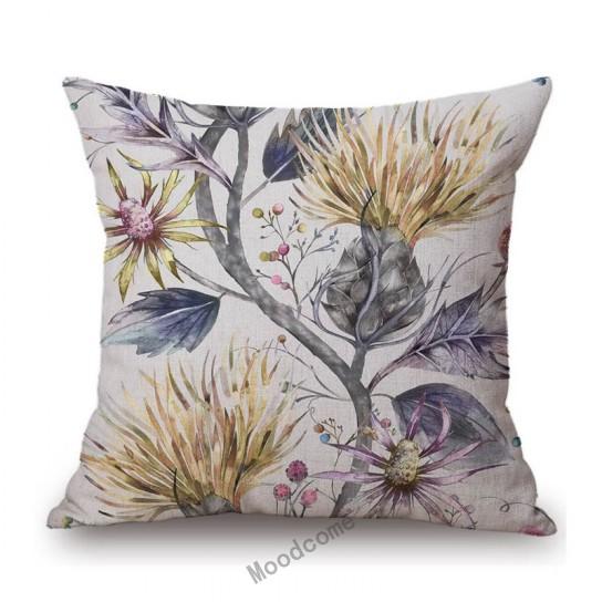 Home Decoration Flower Floral Oil Painting Sofa Throw Pillow Case Cotton Linen Bench Chair Seat Cushion Cover