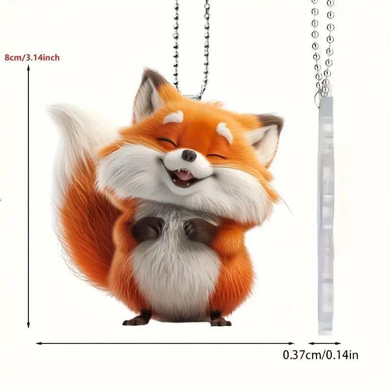 Car Fox Enchanting Hanging Decoration Vibrant Acrylic Pendant For Interior Style