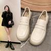 Thick Heel Platform Women's Autumn New Small Leather Shoes Casual Versatile Single Shoes Muffin Shoes