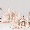 Elegant Nordic 3d Wooden Christmas Tree House Puzzle Delightful Tabletop Decor