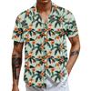 Мужская повседневная свободная рубашка с короткими рукавами, модная рубашка с принтом, топ