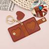 1PC Mini Photo Album Foldable Faux Leather Cute Keychain Portable DIY Gift Heart Shape Memorial Photo Album Multicolor
