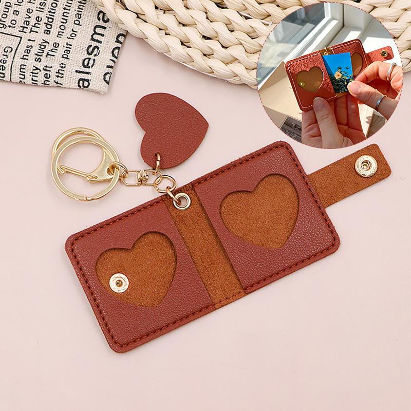 1 шт. Подвески для сумки Памятный фотоальбом Сделай сам Складные кармашки из искусственной кожи Хранение Мини-фотоальбом Милый брелок Портативный Многоцветный