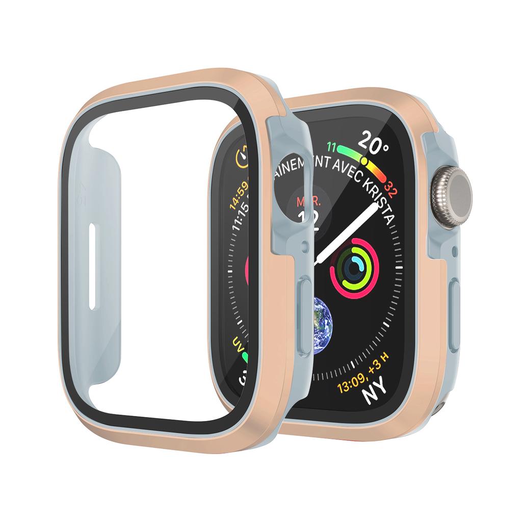 Glass+Metal Case For Apple Watch Ultra 49mm Accessories Protector Bumper Tempered iwatch series 8 7 se 45mm 41mm 44mm 40mm cover