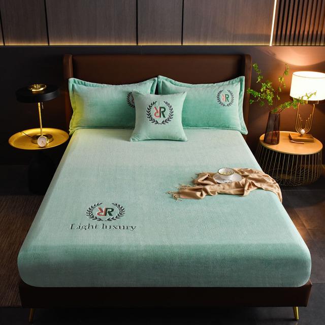 Мягкая плюшевая простыня, однотонная фланелевая простыня на резинке, защитный чехол для матраса, бархатное покрывало, наматрасник