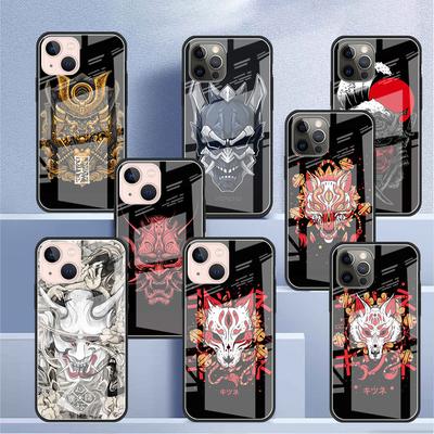 Стеклянный чехол Samurai Oni Mask для Apple iPhone 14 13 11 12 Pro 7 XR X XS Max 8 6 6s Plus SE 2022 13Pro закаленный телефон Tampa