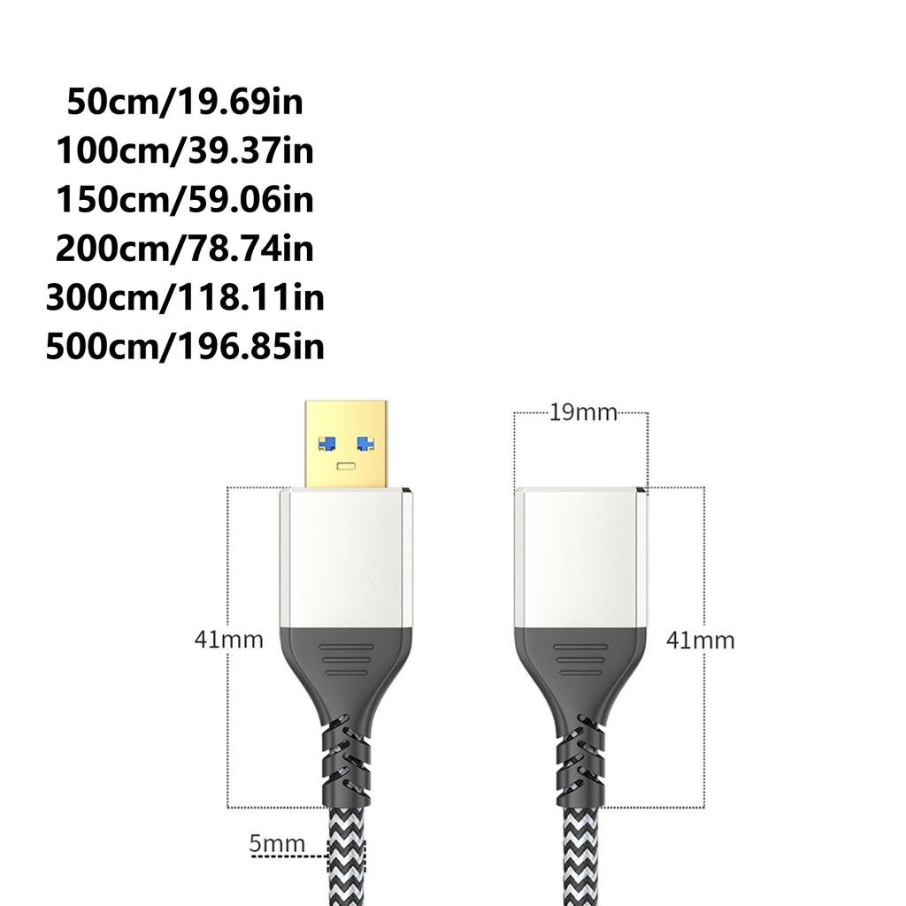 Легкий USB 3.0 удлинительный кабель 5 Гбит/с Передача данных Сверхбыстрая линия передачи данных Шнур-адаптер Папа-Мама