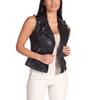 Women Waistcoat Black Jacket Western Button Vest Coat Lambskin Leather Classic