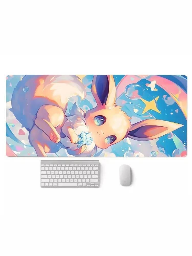 Kawaii Eeveelutions Desk Pad All Eevee Forms Anime Style Gaming Mouse Mat