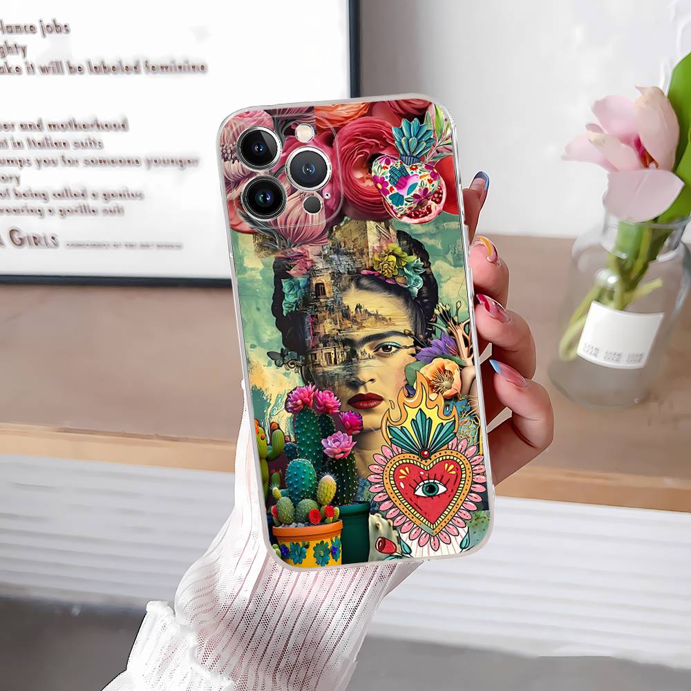 Модный Чехол для Телефона F-Frida K-KahlosS Для IPhone 17 16 15 14 13 12 11 Plus Pro Max Прозрачный Мягкий Чехол