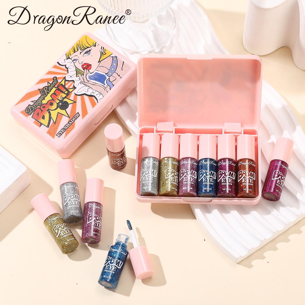 Жидкие тени для век Глиттер Пудра Мелкий глиттер Перламутровый Бриллиантовый Блестящий глиттер Золотистый Оттенок для век Жидкий глиттер Подводка для глаз Набор Коробка