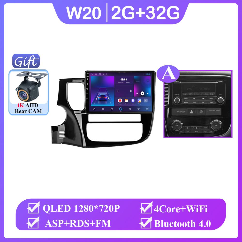 Навигация GPS Android 14 Авто Для Mitsubishi Outlander 3 2012-2018 Carplay Автомобильный Видеоплеер 2din DVD Мультимедийная Головное Устройство 2K BT