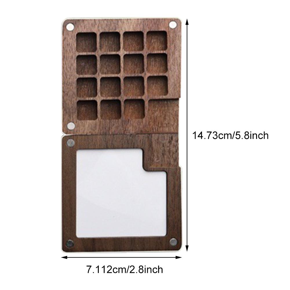 8/15 Grid Portable Sketchbook Palette Mini Wooden Color Palette Box Travel Watercolor Set For Artists Students Drawing Tools
