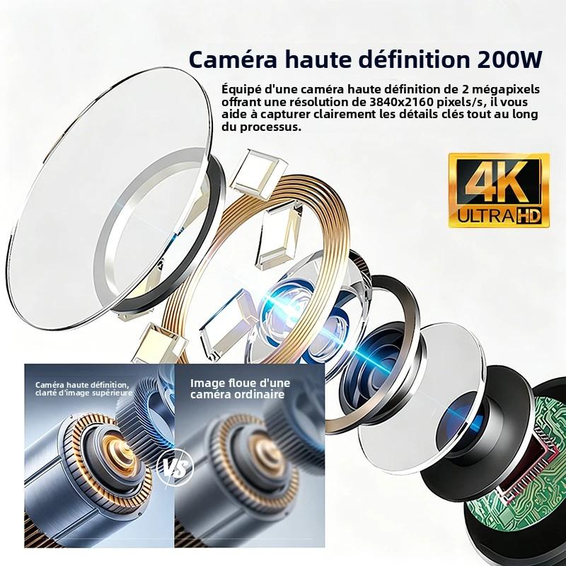 360° Type-C Articulating Endoscope Camera 4K UHD Borescope Car Inspection Industrial Endoscope For IOS Android Auto Repair