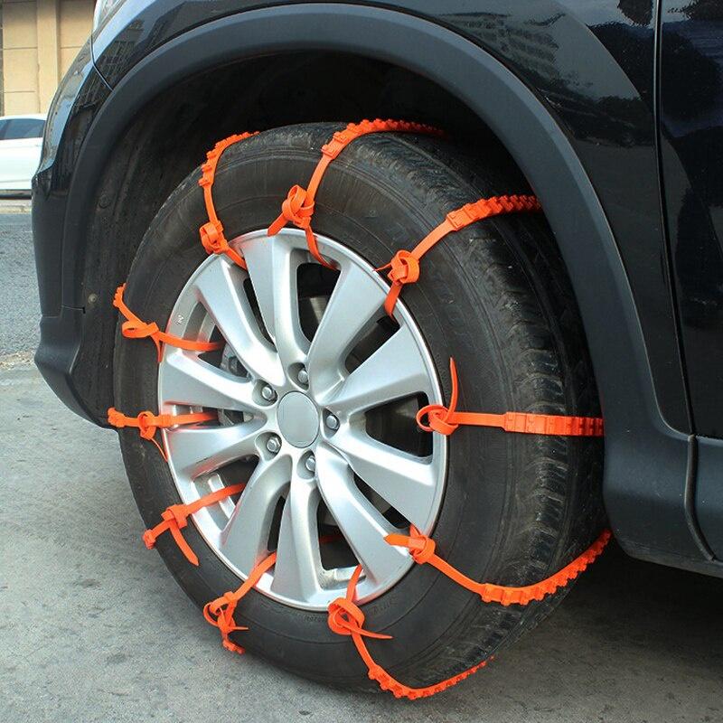 10pcs Car Wheels Tire Snow Chains Anti Slip Nylon Winter Car Snow Chains Outdoor Snow Tire Emergency Anti-Skid Tyre Chains