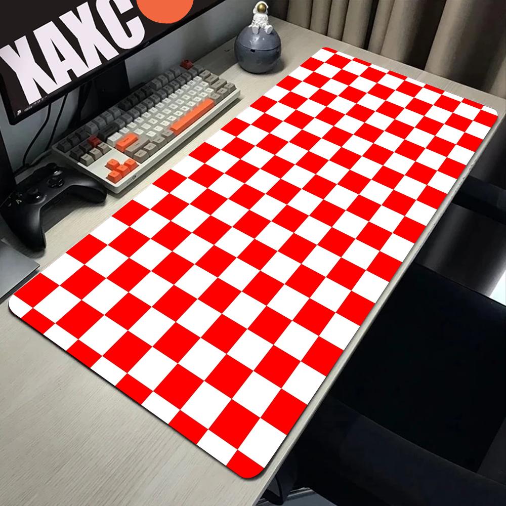 Черно-белый клетчатый коврик для мыши Геймерский Игровые ноутбуки Mausepad Коврик для мыши Компьютерная мышь Пед Аксессуары для ПК Резиновый коврик Deskmat