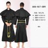 Halloween men's and women's nun/priest red and black robes, vampire costume, wizard robe set