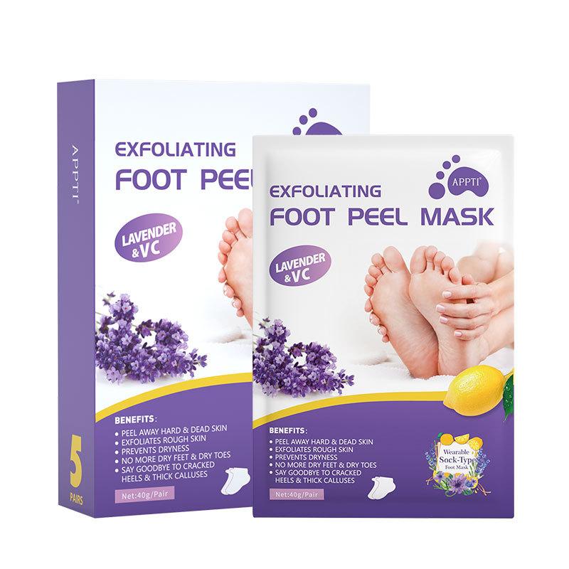 Lavender VC Exfoliating Foot Mask Remove Dead Skin Anti-Crack Moisturizing Foot Care