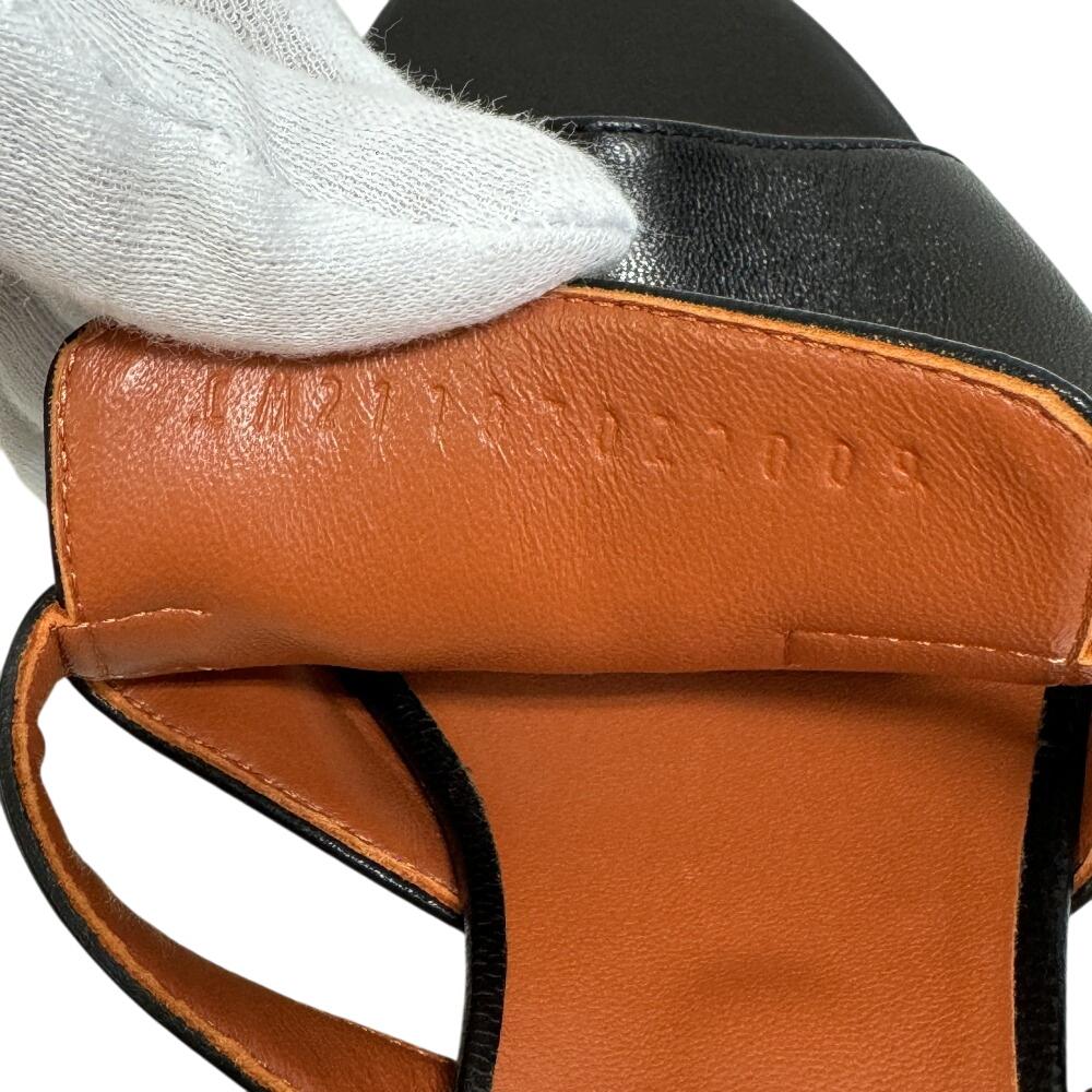 Hermes CM21107022009 Candy Goat Kelly Buckle Heeled Sandals Sandals Black Goat Women Used