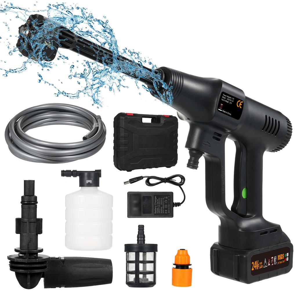 Handheld Pressure Washer Portable Power Cleaner with Rechargeable 1500*10mAh Battery Car Washer Gun