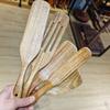 Non Stick Long Handle Spatula Natural Wood Kitchen Leakage Shovel  Kitchenware Supplies