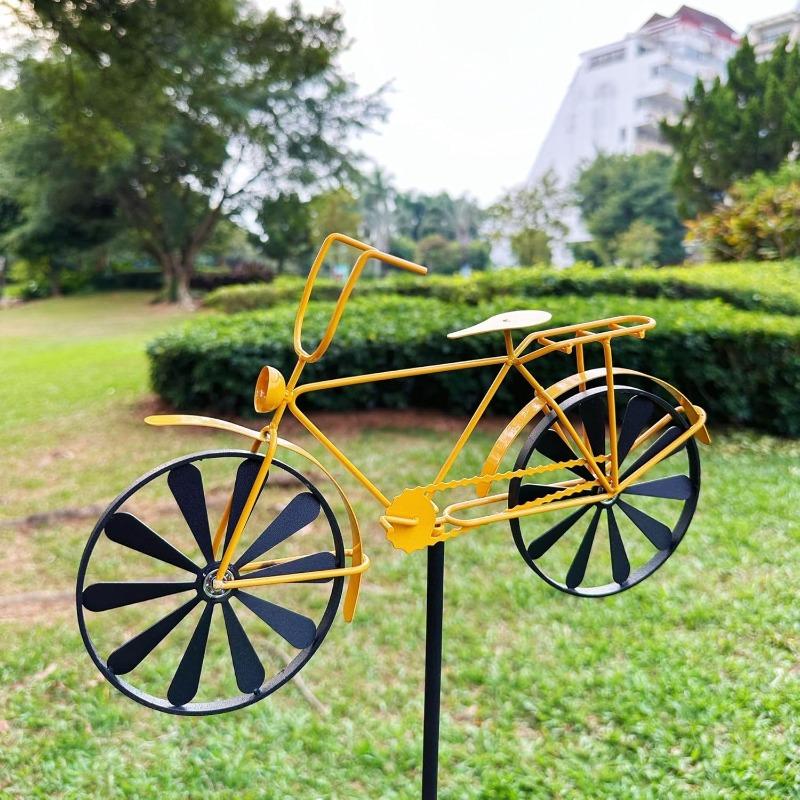 Декор для сада велосипеда, металлическая вертушка для велосипеда, винтажный декор для сада на открытом воздухе, для уличного газона, скульптуры, статуи, украшения