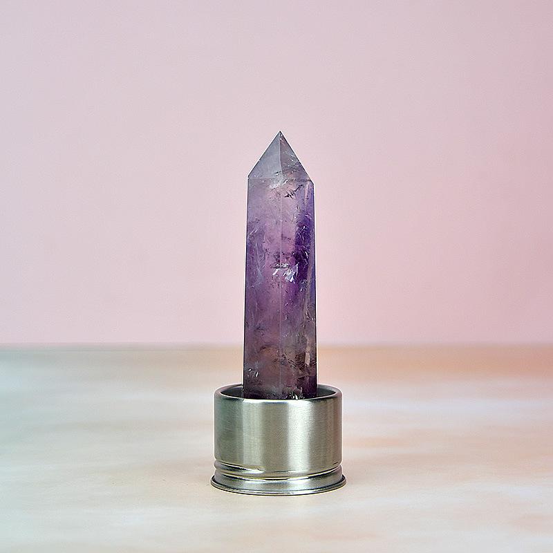 Стеклянный стакан для воды Энергетический столб из кристаллов Бамбуковая крышка Набор натуральных кристаллов Стеклянный стакан