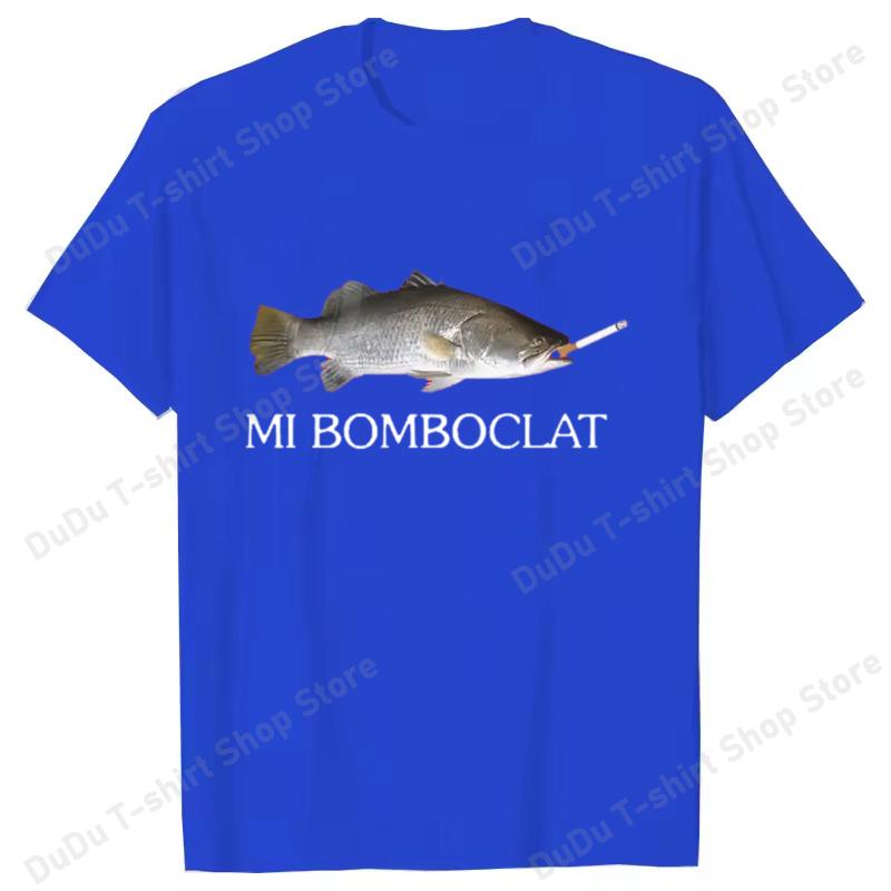 Funny Bomboclat Fish Meme Tshirt High Street Fashion Trend Y2k Short Sleeve Tshirts Women Unisex Harajuku Vintage Style T Shirts
