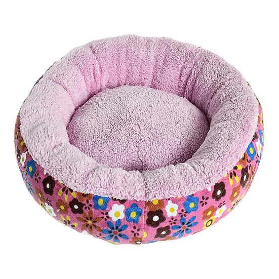 Кровать для собаки с принтом, мягкая на ощупь, удобная, дышащая, с полным наполнителем, сохраняет тепло, круглая, для щенков