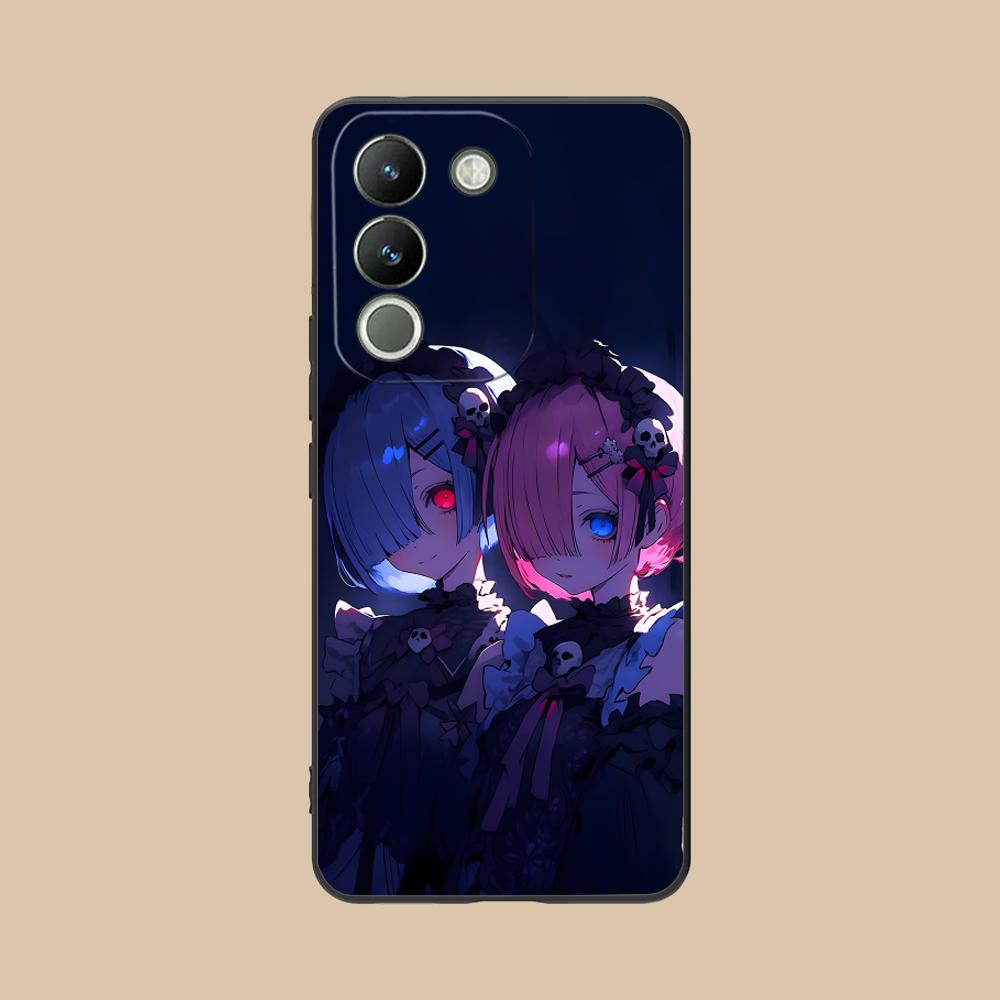ReZero Рем Рам Матовый ТПУ Чехол для Мобильного Телефона для VIVO Y77 76 75 74 73 72 58 56 55 51 50 38 36 Y19 Y18 Y03 Y01 5G Цветная Крышка