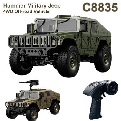 1:14 C8835 Радиоуправляемая машина 2.4G Симуляция 4x4 Внедорожник для пересеченной местности Внедорожник Полноприводный Военный Джип на Радиоуправлении Игрушка с Лебедкой