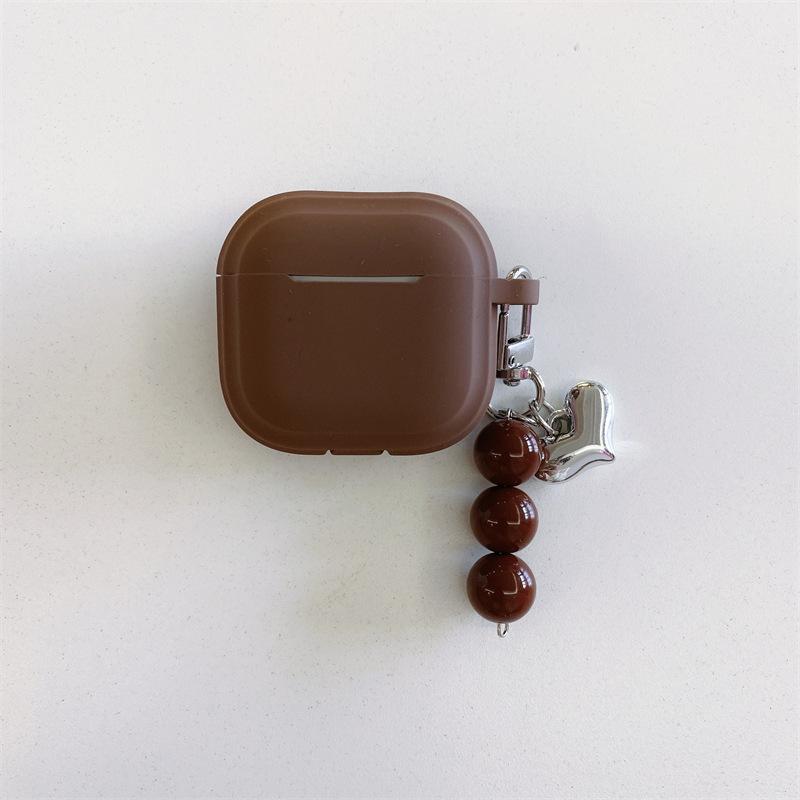 Однотонный чехол-сердечко с бусинами, подходящий для AirPods Pro 1-го поколения, 1-го поколения Pro 1-го поколения, чехол для Bluetooth-наушников Apple