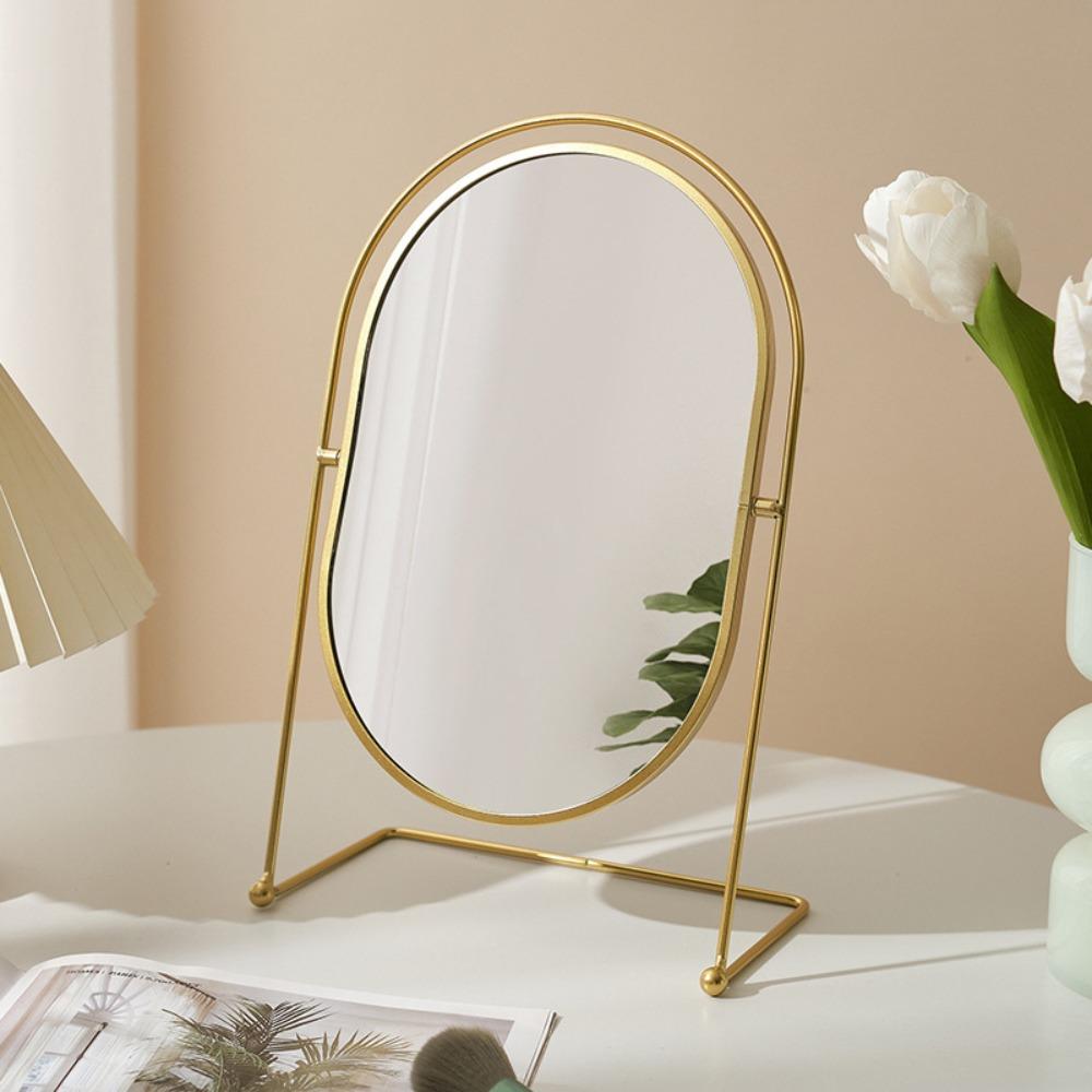 360° Rotatable Nordic Makeup Mirror Iron Frame Desktop Stand Mirror Vanity Mirror Makeup Tools