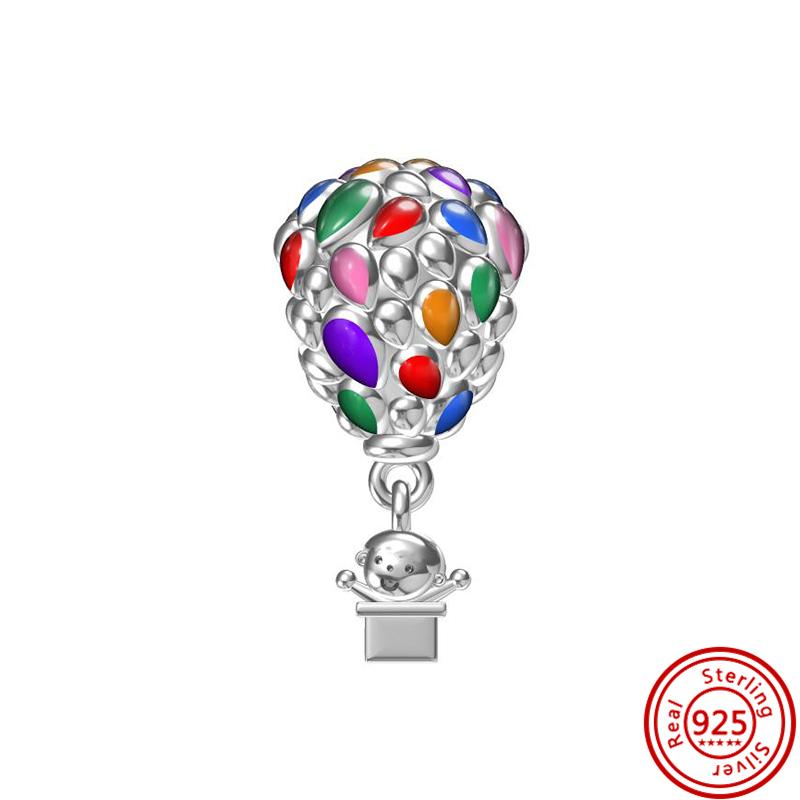 925 Твердый Серебристый Воздушный Шар Стиль Дом Сердце Лапа Принт Подвеска DIY Бусины Подходит Оригинальные Подвески Браслет Изящные Ювелирные Изделия