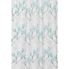 Pack of 2 Polyester Leaf Print Window Curtain Regular Print 135 GSM , White & Blue