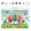 Welcome back to school background banner, first day of school decoration props, classroom supplies, wall decoration, 2D