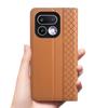 Чехол-книжка для Realme 16 Realme16 Pro Plus 5G Натуральная кожа Магнитная крышка Коровья кожа Сетчатый узор Карман для карт Кошелек Чехлы
