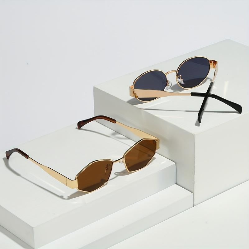 2 шт. очков, подходящих как для мужчин, так и для женщин, с ретро-металлическими оправами, идеально подходят для вечеринок и являются идеальными подарками.