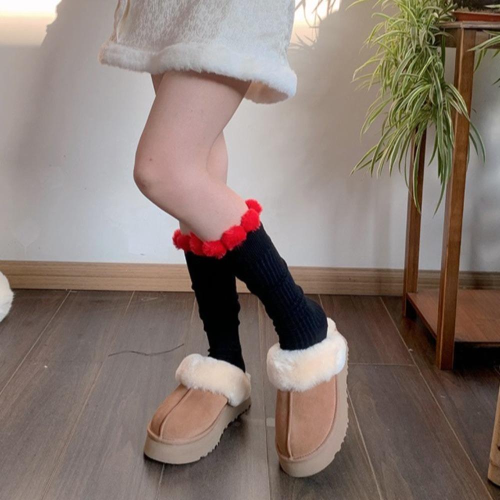 Thick Warm Mid Tube Socks Lolita JK Knit Socks Women Sweet Cotton Mid-Calf Socks  Women