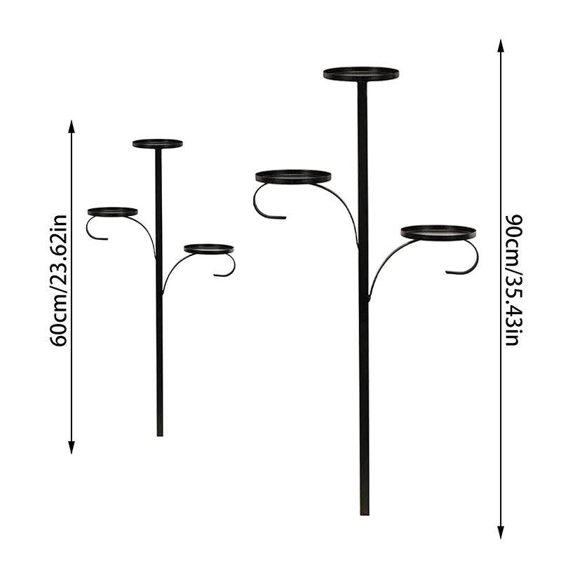 Черная тройная верхушка для елки, подсвечник для елки, рождественская верхушка для канделябра, подсвечник для 3 ярусов