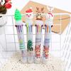 Christmas Themed Ballpoint Pen Multi-color Plastic 10 Colors Personalized Stationery Pen for School