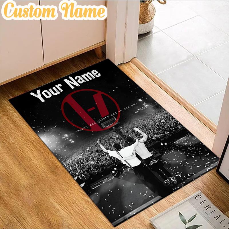 Custom Name Abstract Geometric Twenty Rug, Office Rug, Chair Rug, Carpet for Living Rooms, Doormat Game Rug Home Decor Christmas Gifts