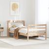 VidaXL Bed Frames and Headboard 100x200 Cm Solid Pine Wood, Bed, Solid Wood Bed Frame, Bedroom Furniture To 3306680
