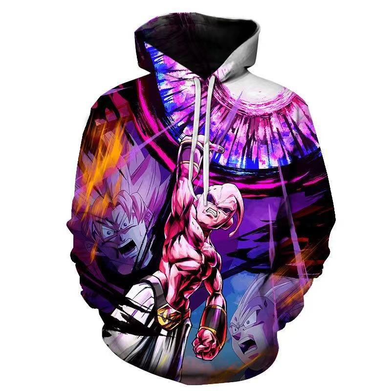 2024 Autumn Anime Dragon Ball Pullover Hooded Sweatshirt for Men and Women Classic 3D Printed Street Top Sweatshirt Jacket