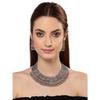 Shining Diva Fashion Latest Stylish Traditional Oxidised Silver Necklace Jewellery Set for Women