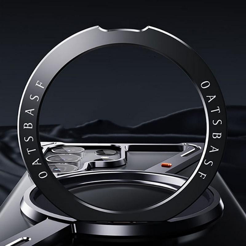 Магнитный чехол из алюминиевого сплава без оправы для Samsung S25 Ultra S24 Plus с вращающейся на 360 ° металлической подставкой для Magsafe Buffer Hard Cover