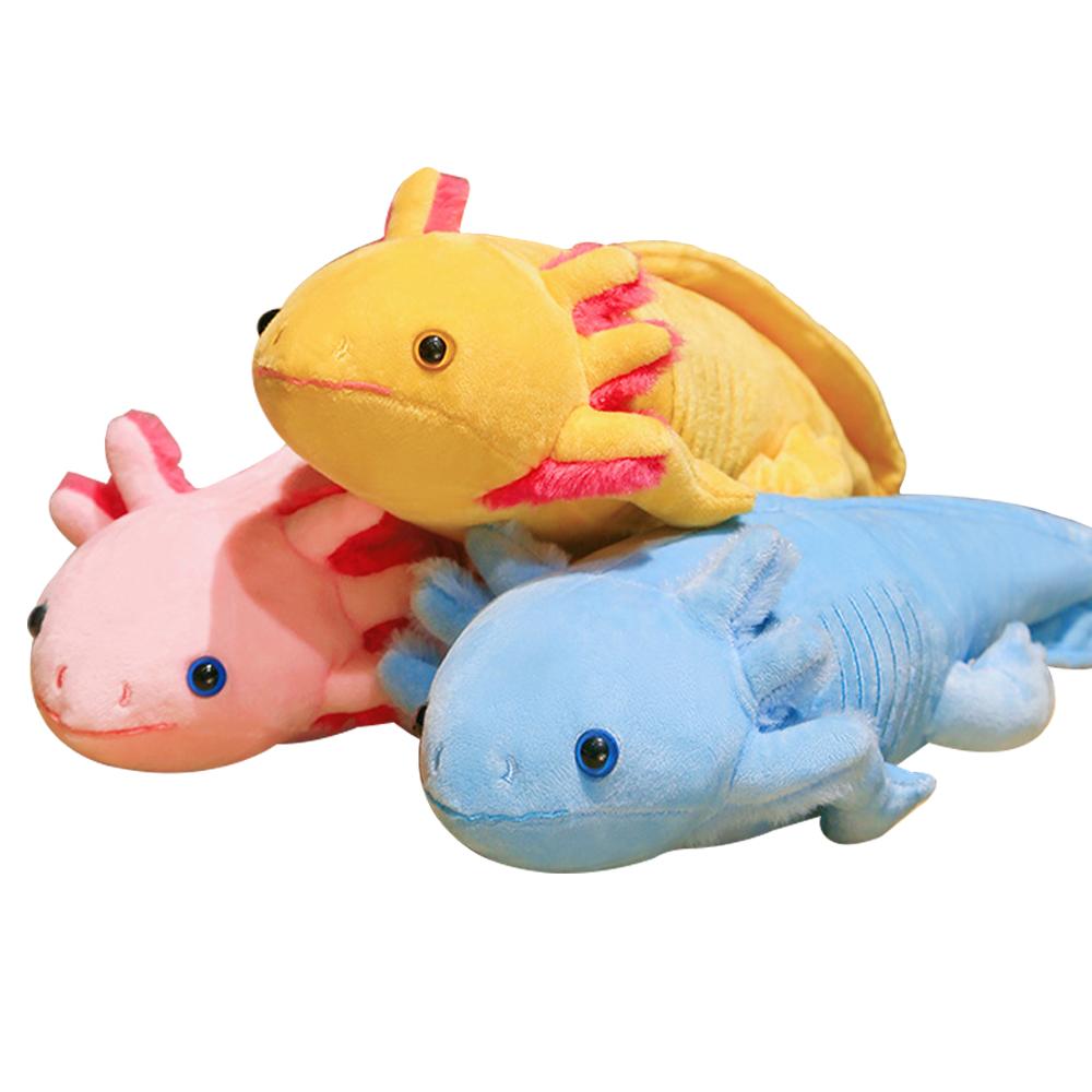 45cm Kawaii Colorful t Plush Toy Stuffed Cute Axolotl Salamander Fuzzy Plush Fish Appeasing Long Pillow Cushion Kids Gift