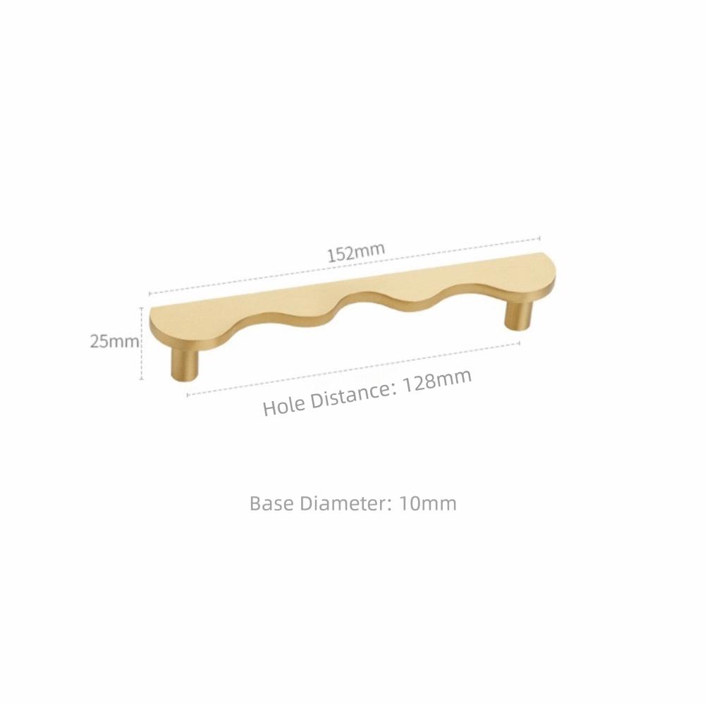 Wave Shape Drawer Pulls Modern Design Furniture Handles Brass Cabinet Handles Kitchen Wardrobe